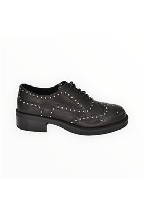 Scarpa lacci donna in pelle colore nero. BRUNO PREMI | 3606-NERO